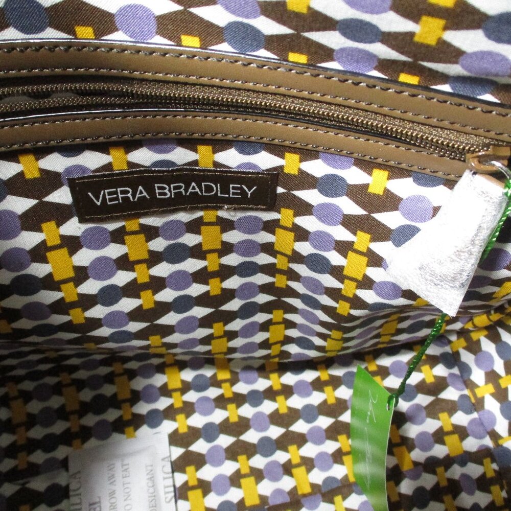 NWT Vera Bradley Faux Leather Small Ella Tote Purse Bag Brown & Black NEW - Picture 9 of 9